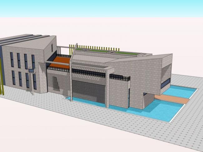 SketchUp Business Model: Modern Multi-Story Business Club Design