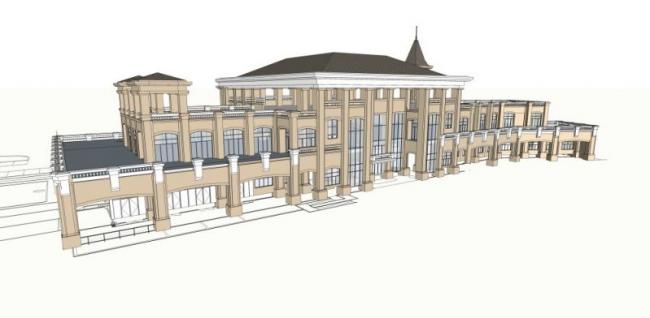 SketchUp Business Model: European Classical Low-Rise Clubhouse Design
