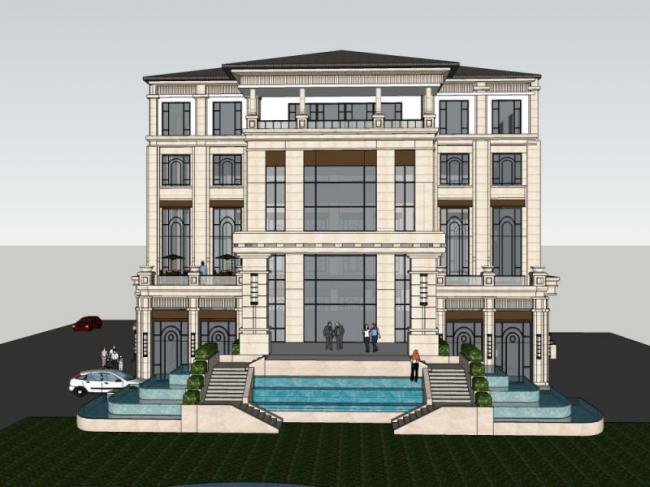 SketchUp Business Model: Designing a Multi-Story European Classical Style Club