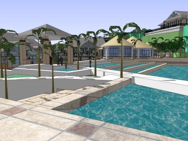 SketchUp Business Model: Modern Multi-Story Clubhouse Design