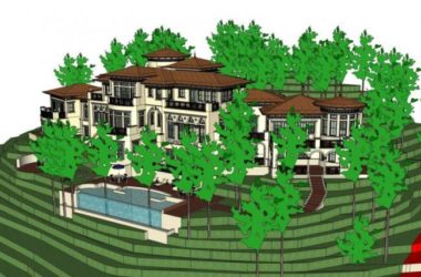 SketchUp Business Model: Multi-Story Classical Style Clubhouse Design-BIM WORLD