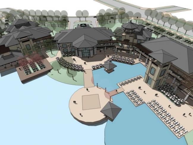 SketchUp Business Model: Modern Low-Rise Mountain Club Design