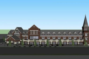 SketchUp Business Model: British-Style Multi-Story Commercial Pedestrian Street-BIM WORLD