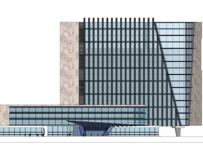 Modern Multi-Story Office Building Model in SketchUp