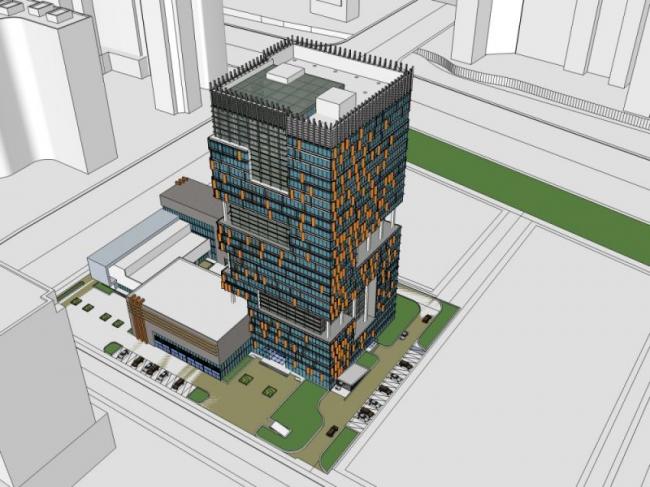 Modern Multi-Story Office Building Model in SketchUp