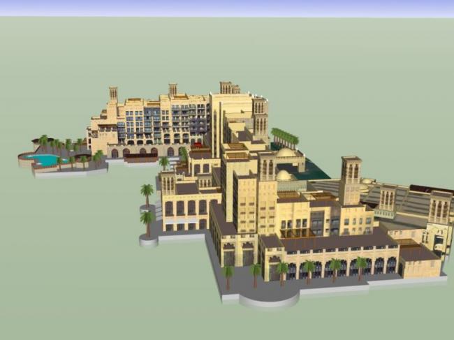 Classical Multi-Story Hotel Model in SketchUp