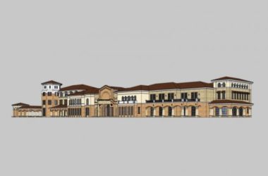 SketchUp Business Model: Multi-Story Classical Style Commercial Street-BIM WORLD
