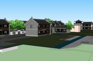 SketchUp Cultural Model: Multi-Story Garden Expo North Area Featuring Traditional Chinese Architecture-BIM WORLD