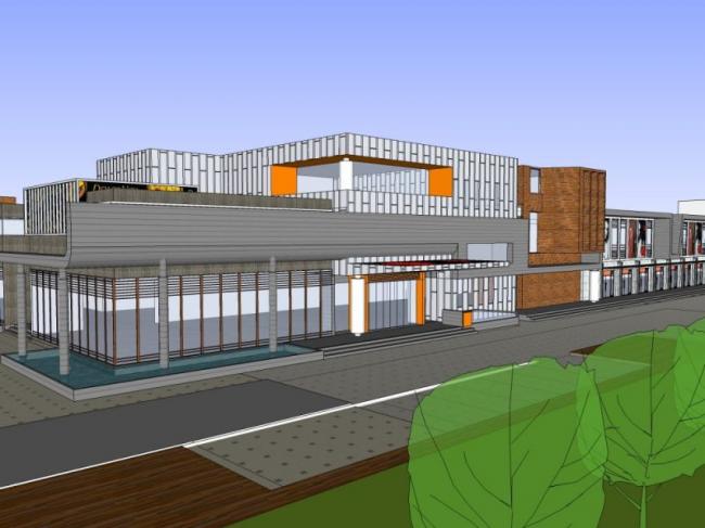 SketchUp Business Model: Modern Multi-Story Commercial Building Design