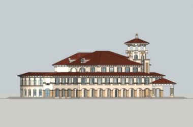 SketchUp Business Model: Multi-Story Sales Department Clubhouse in Classical Style-BIM WORLD