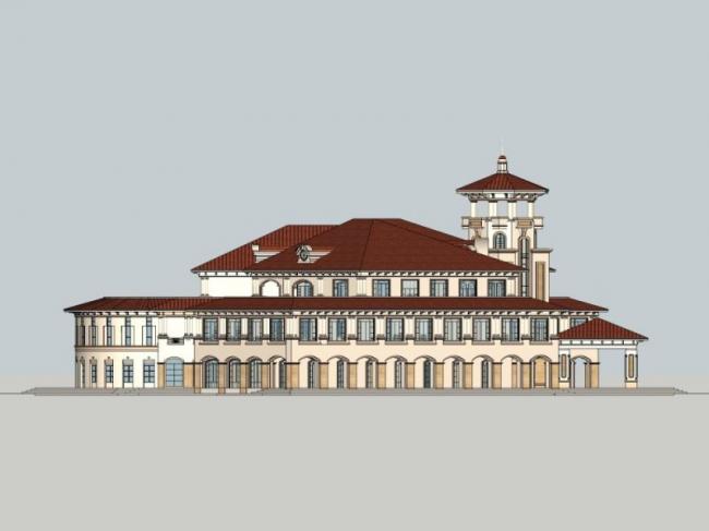SketchUp Business Model: Multi-Story Sales Department Clubhouse in Classical Style