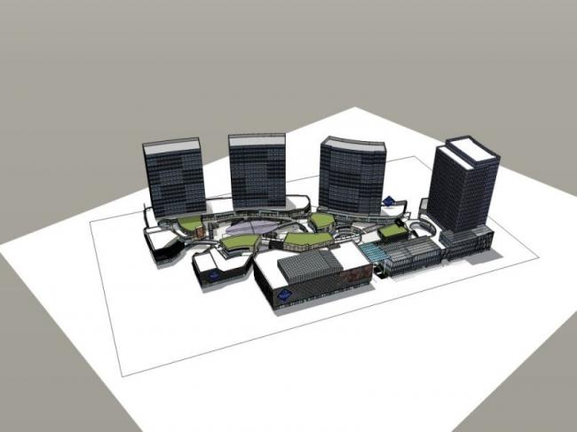 SketchUp Multi-Story Complex: Modern Commercial, Residential, and Office Design