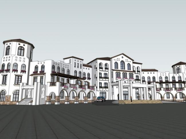 SketchUp Business Model: Designing a Multi-Story Spanish-Style Clubhouse