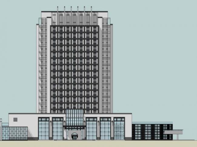 Modern High-Rise Office Building Model in SketchUp
