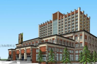 Modern Multi-Story Hotel Model in SketchUp-BIM WORLD
