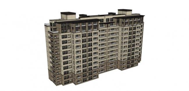 Modern High-Rise Residential Building Model in SketchUp
