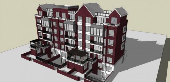 Modern Multi-Story Residential SketchUp Model | Contemporary Row House Design