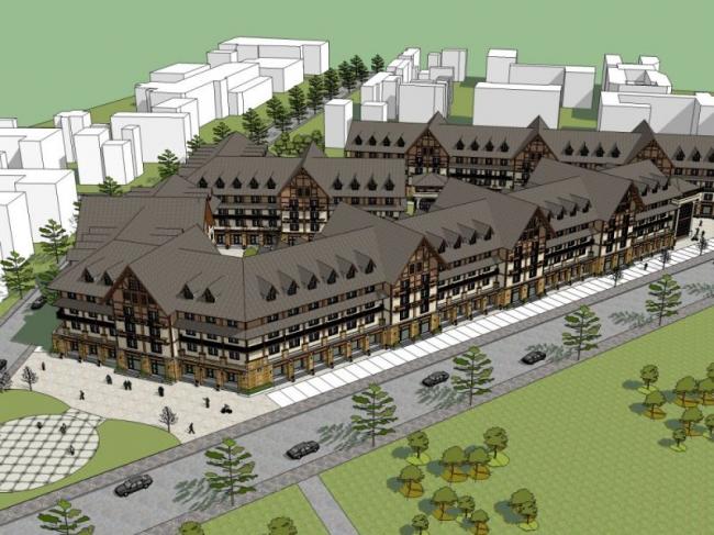 Classical Multi-Story Residential Model with Ground Floor Commercial Space in SketchUp