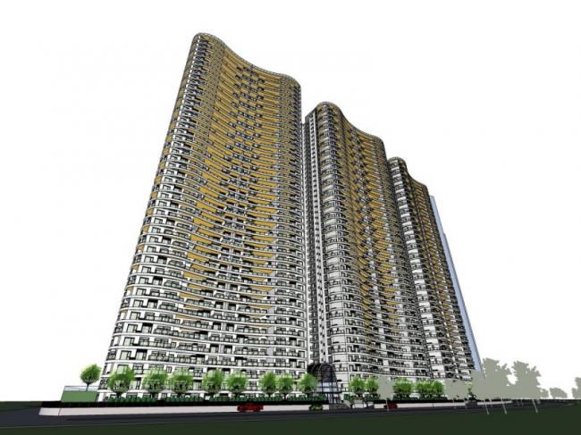 Modern Super High-Rise Residential Model in SketchUp
