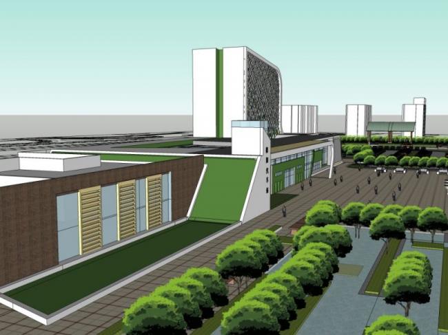 Modern High-Rise Office Building Model in SketchUp