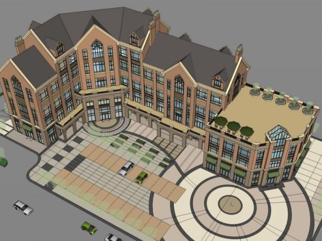 SketchUp Business Model: Designing a Multi-Story British-Style Commercial Building