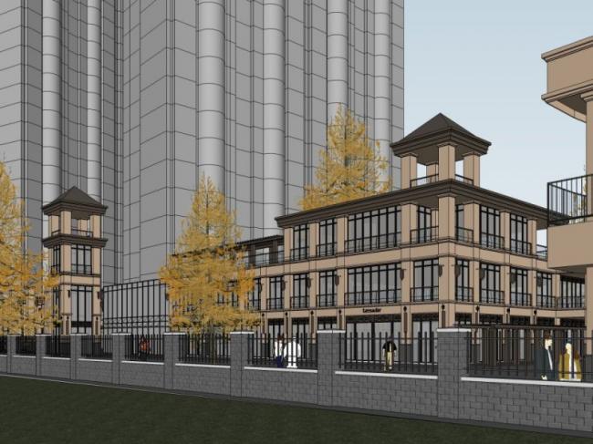 SketchUp Business Model: Multi-Story Classical Commercial Street Design