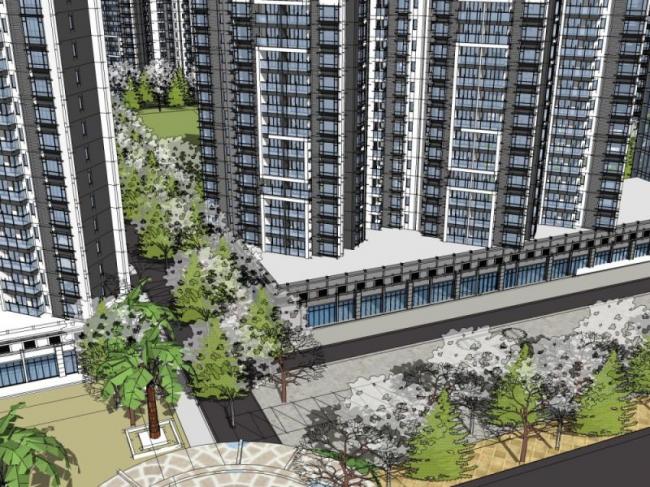 Modern High-Rise Residential Complex | SketchUp Model Showcase