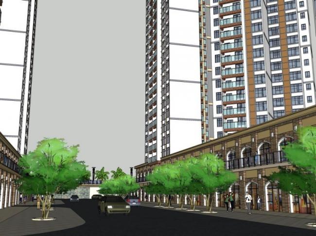 Modern Super High-Rise Residential Model in SketchUp