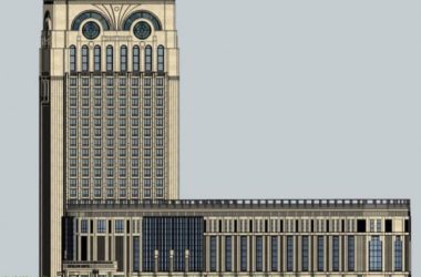 Modern High-Rise Office Building Model in SketchUp-BIM WORLD