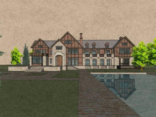 SketchUp Business Model: Multi-Story Classical Style Clubhouse Design
