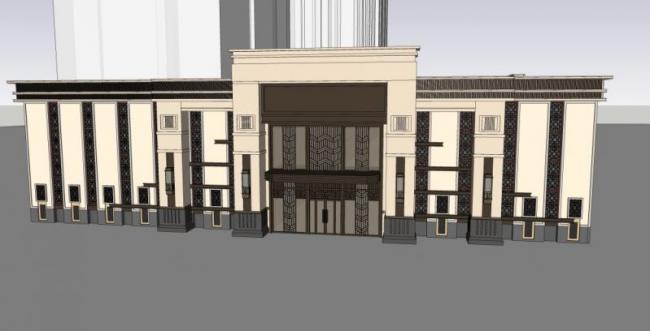 SketchUp Business Model: Modern Low-Rise Commercial Building Complex