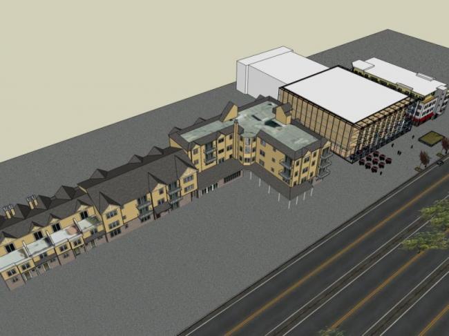SketchUp Business Model: Modern Multi-Story Commercial Street Design
