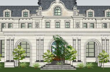 SketchUp Business Model: European Classical Low-Rise Sales Office and Clubhouse Design-BIM WORLD