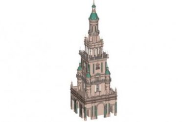 SketchUp Model of Classical Multi-Story Ancient Tower Architecture-BIM WORLD