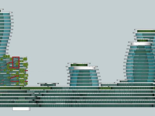 SketchUp Complex Model: Multi-Story Commercial, Residential, Office, and Modern Hotel Design