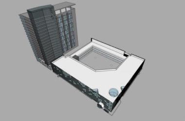 SketchUp Complex Model: Multi-Story Modern Commercial, Residential, and Office Building-BIM WORLD