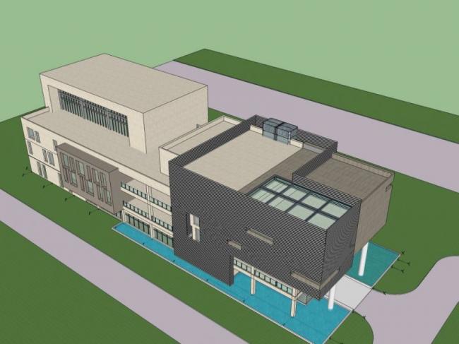 SketchUp Business Model: Modern Multi-Story Clubhouse Design