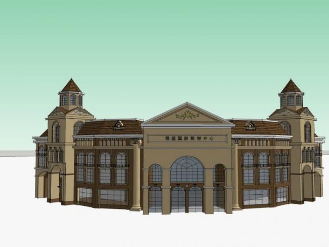 SketchUp Business Model: Multi-Story Classical Style Shopping Center