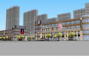 SketchUp Business Model: Modern Multi-Story Commercial Pedestrian Street Design-BIM WORLD
