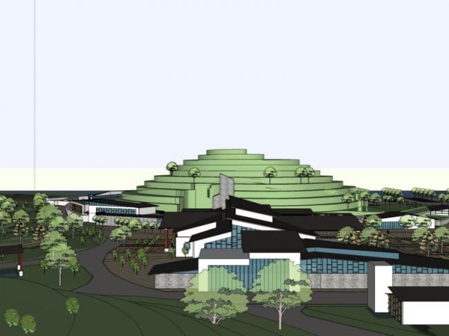 Modern Style SketchUp Office Model: Visitor Reception Center Lower Floor