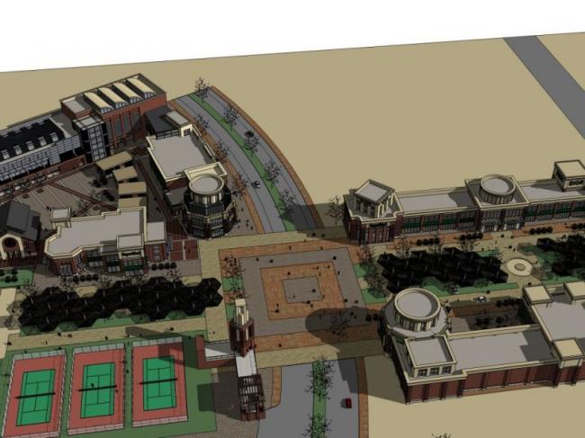 SketchUp Business Model: Modern Multi-Story Commercial Street Design