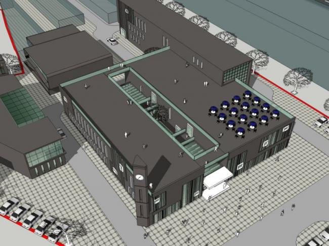 SketchUp Business Model: Modern Multi-Story Commercial Center Design
