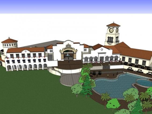 SketchUp Business Model: Multi-Story Tuscan Classical Commercial Club Design