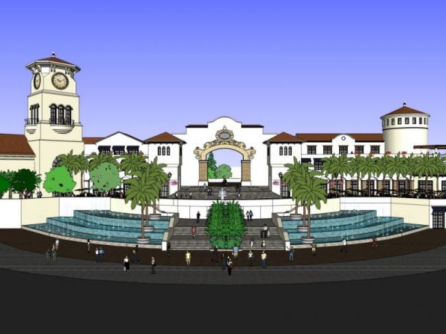 SketchUp Business Model: Multi-Story Tuscan-Style Commercial Club