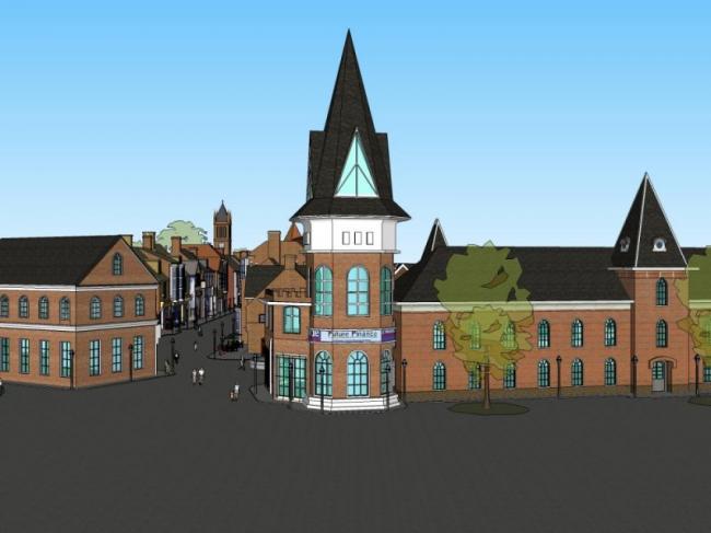 SketchUp Business Model: British Classical Low-Rise Commercial Pedestrian Street Design