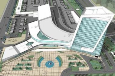 Modern High-Rise Bus Station and Station Road Bridge in SketchUp-BIM WORLD