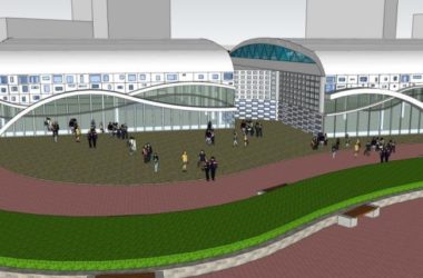 SketchUp Design: Modern Multi-Story Bus Station and Station Road Bridge-BIM WORLD