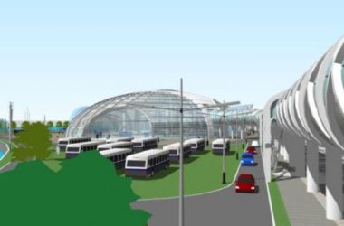 SketchUp Design: Modern Multi-Story Passenger Center with Station Road and Bridge-BIM WORLD