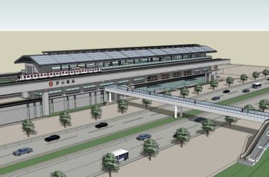 Modern Light Rail Station at Sketchup Station Road Bridge-BIM WORLD
