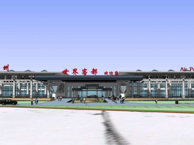 Modern Airport Architecture: SketchUp Designs for Station Roads and Bridges